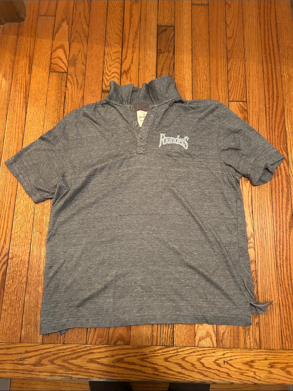 Founders Beer Co. Weatherproof Men's Heathered Gray Polo with Embroidered Logo